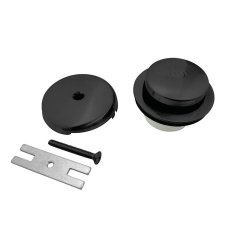 FURNORAMA Easy Touch Toe-Tap Tub Drain Kit; Matte Black - 2.56 x 3.13 x 3.13 in. FU784601